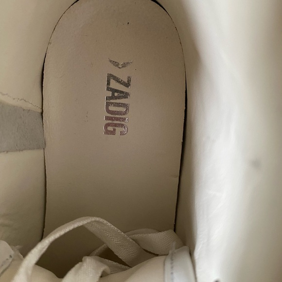 Zadig&Voltaire White Studded High Flash Leather Sneakers - Picture 5 of 7